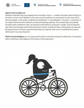 Program aktivnosti v sklopu Evropskega tedna mobilnosti 2021 v občini Gornja Radgona